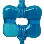 Collier et grand pendentif pte de verre donuts - classics - bleu