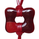 Collier et grand pendentif pte de verre donuts - classics - rouge
