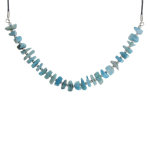 Les poulettes bijoux - collier lien gris p�pites de larimar