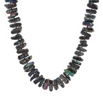 Les poulettes bijoux - collier p�pites de nacre grise