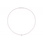 Collier la perle blanche des poulettes - classics - rose