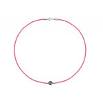 Les poulettes bijoux - collier la perle noire des poulettes - colors - fuchsia