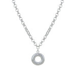 Collier plaqué argent pendentif anneau et six cristaux Collier plaqué argent pendentif anneau et six cristaux