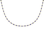 Collier plaqué or chaine billes et perles Émaillées - bleu Collier plaqué or chaine billes et perles Émaillées - bleu