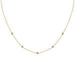 Les poulettes bijoux - collier plaqu� or cinq petits strass ronds