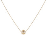 Collier plaqu or grosse bille 12mm