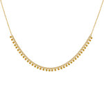Collier plaqu or mailles gourmettes et petites breloques rondes