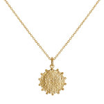 Collier plaqu� or m�daille martel�e et billes