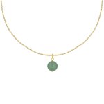 Les poulettes bijoux - collier plaqu� or pendentif perle d'aventurine
