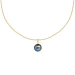 Collier plaqu or pendentif perle de culture