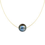 Collier plaqué or perle des poulettes solitaire 11 mm Collier plaqué or perle des poulettes solitaire 11 mm