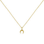 Les poulettes bijoux - collier plaqu� or petit croissant de lune