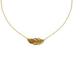 Les poulettes bijoux - collier plaqu� or petite plume
