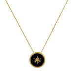 Collier plaqu or soleil mail noire