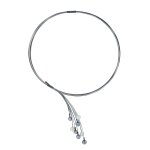 Collier ras de cou argent 925 eventail de perles grises et blanches