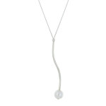Collier sautoir argent 925 et perle de culture - classics - blanc