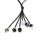 Collier verre flamme multi - liens feuilles - classics - noir