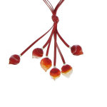 Collier verre flamme multi - liens feuilles - classics - rouge