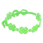 Les poulettes bijoux - cruciani bracelet dentelle 7 tr�fles vert fluo