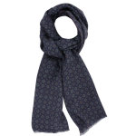 Les poulettes bijoux - echarpe 100% laine bleu jean carr�s verts