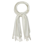 Les poulettes bijoux - echarpe 100% lin blanche bordure lurex brillante - gris argent