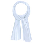 Les poulettes bijoux - echarpe 100% lin deux rayures blanches - bleu ciel