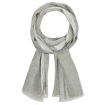 Les poulettes bijoux - echarpe 100% lin deux rayures blanches - gris