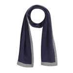 Echarpe laine et cachemire bicolore bleu navy et grise