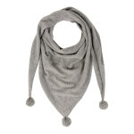 Echarpe triangle pompon 100% cachemire 2 fils