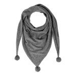 Echarpe triangle pompon 100% cachemire 2 fils - gris Echarpe triangle pompon 100% cachemire 2 fils - gris