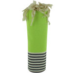 Fouta drap plage et hammam coton couleur vert fluo ray blanc et bleu 100 x 200cm