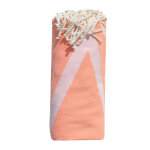 Fouta drap plage et hammam coton losange 100 x 200cm - orange