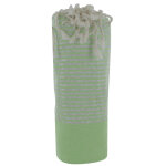 Les poulettes bijoux - fouta drap plage et hammam coton nid d'abeille vert anis peti