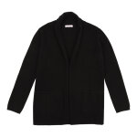 Gilet col châle 100% cachemire 2 fils - noir Gilet col châle 100% cachemire 2 fils - noir