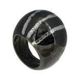 Grosse bague argent 925 noire et trois rayures argent - taille 50 Grosse bague argent 925 noire et trois rayures argent - taille 50