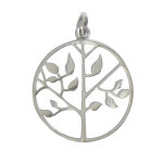 Les poulettes bijoux - pendentif arbre de vie argent rhodi�