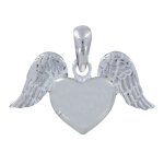 Pendentif argent 925 coeur et ailes d'ange