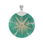 Pendentif argent 925 disque etoile de mer
