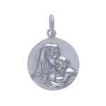 Pendentif argent 925 mdaille ronde vierge  l'enfant