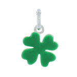 Les poulettes bijoux - pendentif argent 925 mini tr�fle �maill� vert