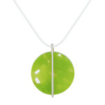 Les poulettes bijoux - pendentif argent 925 p�te de verre bonbon vert granny
