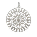 Les poulettes bijoux - pendentif argent 925 rhodi� astre rond