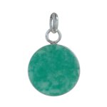 Les poulettes bijoux - pendentif argent 925 rond lisse d'amazonite