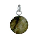 Les poulettes bijoux - pendentif argent 925 rond lisse de labradorite
