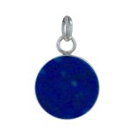 Les poulettes bijoux - pendentif argent 925 rond lisse de lapis lazuli