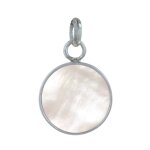 Les poulettes bijoux - pendentif argent 925 rond lisse de nacre