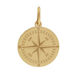 Pendentif argent dor mdaille ronde rose des vents