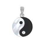 Les poulettes bijoux - pendentif argent yin et yang grand mod�le