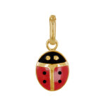 Pendentif plaqu or coccinelle rouge et noire