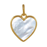 Les poulettes bijoux - pendentif plaqu� or coeur de nacre